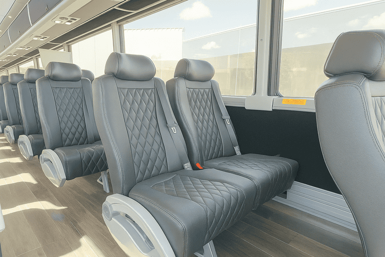 interior of York Charter Bus charter bus