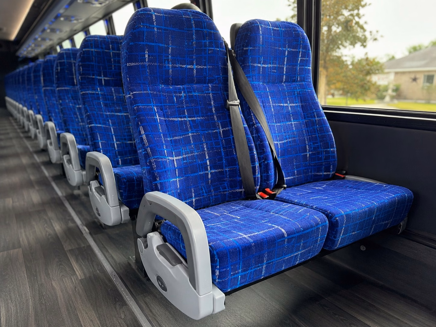 56 passenger charter bus inside